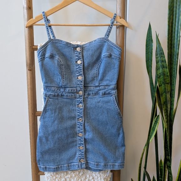 Guess Denim Button-Down Mini Dress - Picture 2 of 8